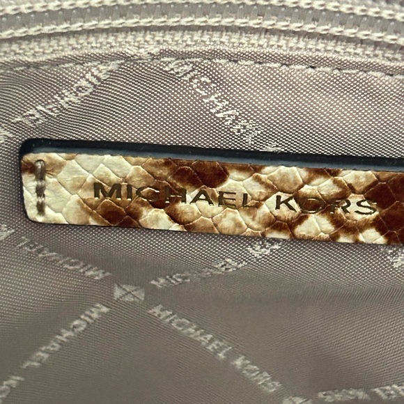 Michael Kors Lenox Leather Snakeskin Embossed Satchel Crossbody - Picture 10 of 12